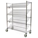 Eagle Group M1860Z-4 Visual Merchandising Cart - (4) 18x60" Shelves, Zinc Finish