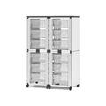 Luxor MBS-STR-22-12L 28 3/4" 4 Stacked Modular Classroom Storage Cabinets w/ (12) Large Bins, Steel, White