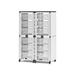 Luxor MBS-STR-22-12L 28 3/4" 4 Stacked Modular Classroom Storage Cabinets w/ (12) Large Bins, Steel, White