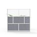 Luxor MW-7070-FCG Modular Room Divider Starter Wall w/ PET & Acrylic Panels, 70"W x 70"H, Gray