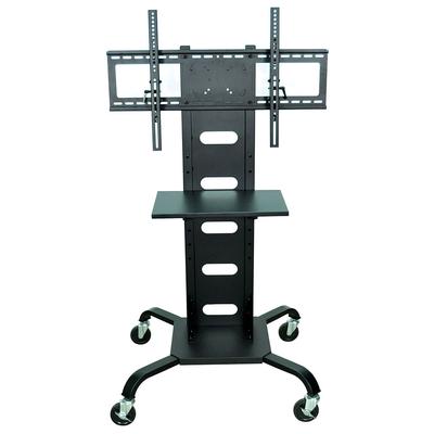 Luxor WPSMS51 Mobile Flat Panel TV Stand & Mount w/Shelf & Curved Metal Legs, Black
