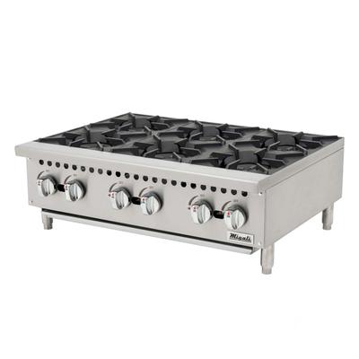 Migali C-HP-6B-36 12" Gas Hotplate w/ 2 Burners & Manual Controls, Convertible, Stainless Steel, Gas Type: LP