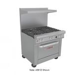 Southbend 4361D-2CR 36" 2 Burner Commercial Gas Range w/ Charbroiler & Standard Oven, Liquid Propane, Stainless Steel, Gas Type: LP