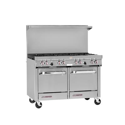 Southbend S48EE NG 48" 8 Burner Commercial Gas Range w/ Space Saver Oven, Natural Gas, w/ 8 Open Burners, Stainless Steel, Gas Type: NG