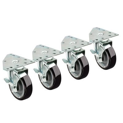 Krowne 28-166S Caster Set w/ Triangle Plate For Double Stack Convection Oven, 500 lb Capacity/Caster, 5" Wheels