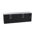 Krowne BS108R-BSS 108" Bar Refrigerator - 4 Swinging Solid Doors, Black, 115v, Black Front
