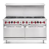American Range AR-10-DSB 60" 10 Burner Commercial Gas Range w/ Convection Oven & Storage Base, Natural Gas, Stainless Steel, Gas Type: NG