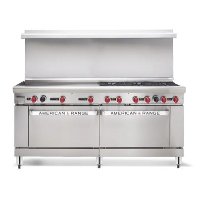 American Range AR-24G-8B-CC NG 72" 6 Burner Commercial Gas Range w/ Griddle & 2 Convection Ovens, Natural Gas, Stainless Steel, Gas Type: NG