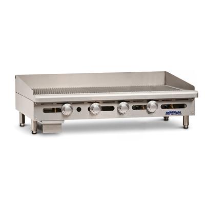 Imperial IGG-48 LP 48" Gas Griddle w/ Thermostatic Controls - 1" Grooved Steel Plate, Liquid Propane, Commercial Countertop - Durable Restaurant Griddle, Stainless Steel, Gas Type: LP