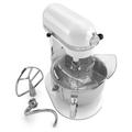 KitchenAid KP26M1XWH Professional 600 10 Speed Stand Mixer w/ 6 qt Stainless Bowl & Accessories, White, 120 V