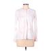 Style&Co Long Sleeve Henley Shirt: White Tops - Women's Size Medium