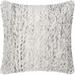 Renny 18" Square Cottage Light Silver/Off White/Light Gray/Silver Gray/Ash Outdoor Throw Pillow - Hauteloom