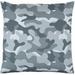 Lumen 22" Square Modern Gray/Light Silver/Medium Gray/Slate Blue/Silver Gray/Metallic Silver Throw Pillow - Hauteloom