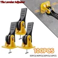 100Pcs/Set Floor Tile Leveling System Tile Leveler Ceramic Adjuster Artifacts Spacers Kit for Laying