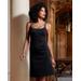 Boston Proper - Black - Embellished Neckline Scuba A Line Dress - 4