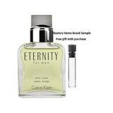 ETERNITY by Calvin Klein AFTERSHAVE 3.4 OZ for MEN And a Mystery Name brand sample vile