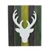 13" Wood Deer on Green Washed Pallet Inspired Frame Christmas Wall Hanging