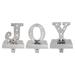 Set of 3 Silver LED Lighted "JOY" Christmas Stocking Holder 6.5"