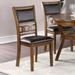 Faux Leather Dining Chair Set of 2, Contemporary Armless Kitchen Side Chairs with Fabric Upholstery and Soid Wood Legs