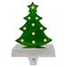 Shiny Green LED Lighted Christmas Tree Stocking Holder 7"