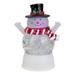 5.75" LED Lighted Snowman With Holly and Berries Top Hat Christmas Snow Globe