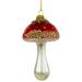 5" Sequined Mushroom Glass Christmas Ornament
