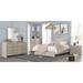 Bernard 3 Piece Cream LED Faux Leather Upholstered Tufted Panel Bedroom Set