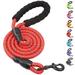 Rope Dog Leash Comfortable Padded Handle and Highly Reflective Threads Heavy Duty Strong Dog Leashes for Small Medium and Large Dogs Red