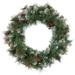 Pre-Lit Snow Valley Pine Artificial Christmas Wreath 24-Inch Clear Lights - 24"