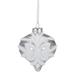 3.25" Clear Iridescent with White Frost Glass Onion Christmas Ornament