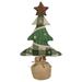 17.5-Inch Tan and Green Rustic Multi-Fabric Standing Christmas Tree Tabletop Decoration - 17.5"