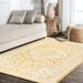 JONATHAN Y JONATHAN Y Rozetta Medallion Textured Weave Indoor/Outdoor Area Rug 9 X 12 - Yellow/Cream