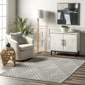 nuLOOM Lessie High-Low Geometric Indoor/Outdoor Area Rug 8 x 10 Gray