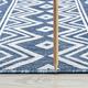 Alise Rugs Exo Coastal Diamond Indoor/Outdoor Area Rug Blue/Cream 5 3 Round 5 Round Outdoor Indoor Living Room Bedroom Dining Room Round