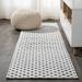 JONATHAN Y JONATHAN Y Citta High-Low Pile Mini-Diamond Trellis Indoor/Outdoor Area Rug 2 X 8 - White/Black