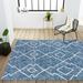 JONATHAN Y JONATHAN Y Derya Tribal Diamond Trellis Indoor/Outdoor Area Rug 3 X 5 - Blue/Ivory