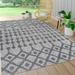 Peralta Moroccan Diamond Dark Gray 8 ft. x 10 ft. Indoor/Outdoor Area Rug