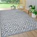 Portmany Neutral Diamond Trellis Dark Gray 3 ft. x 5 ft. Indoor/Outdoor Area Rug