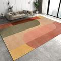 Boho Style Pink Orange Geometric Pattern Area Rug Retro Indoor Rugs With Non-Slip Rubber Backing Decorative Large Outdoor Carpet For Living Room Boys Bedroom Sports Room 3 x 4