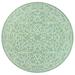JONATHAN Y JONATHAN Y Madrid Vintage Filigree Textured Weave Indoor/Outdoor Area Rug 5 Round - Green/Ivory