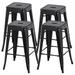 Dkelincs Upgrade Stackable Metal Bar Stools - Set of 4 Counter Height Barstools for Indoor/Outdoor Use - Backless Bar Chairs with Footrest (Black 30 )