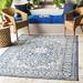 Hauteloom Etoile Living Room Bedroom Patio Outdoor Area Rug - Updated Traditional - Blue - 12 x 15