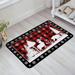 Outdoor Rug 20x32in Area Rug Merry Christmas Winter Snowflake Reindeer Xmas Tree on Red Black Buffalo Plaid Bathroom Rugs for Home Decor