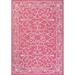 JONATHAN Y JONATHAN Y Madrid Vintage Filigree Textured Weave Indoor/Outdoor Area Rug 8 X 10 - Fuchsia/Light Gray