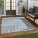 Hauteloom Novato Living Room Bedroom Patio Outdoor Area Rug - Indoor/Outdoor - Blue - 6 7 x 9 -Oval