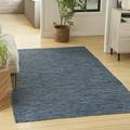 Nourison Washable Solutions Indoor/Outdoor Navy Blue 7 x 10 Area Rug (7x10)