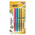 2PC BIC BIC BICGBLP51ASST Brite Liner Grip Pocket Highlighter Chisel Tip Assorted Colors 5/Set GBLP51-ASST