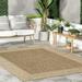 nuLOOM Asha Simple Border Indoor/Outdoor Area Rug 2 x 3 Light Brown