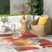 nuLOOM Terri Tropical Machine Washable Indoor/Outdoor Area Rug 5 x 8 Red