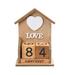 FRCOLOR Manual Calendar Creative Wooden Perpetual Calendar House Shaped Decorative Calendar Stand (Big House Original Color)